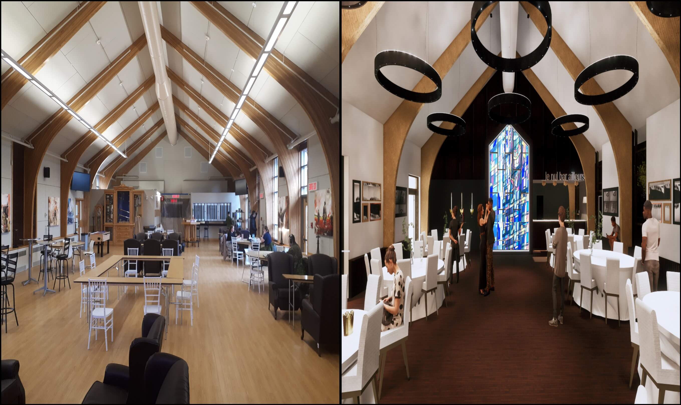 Projet Saint-Maurice – Grande salle (vue vers la rue)